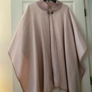 Elegant Women's Alpaca Wool Cape in Soft Pink / Lavender Tone